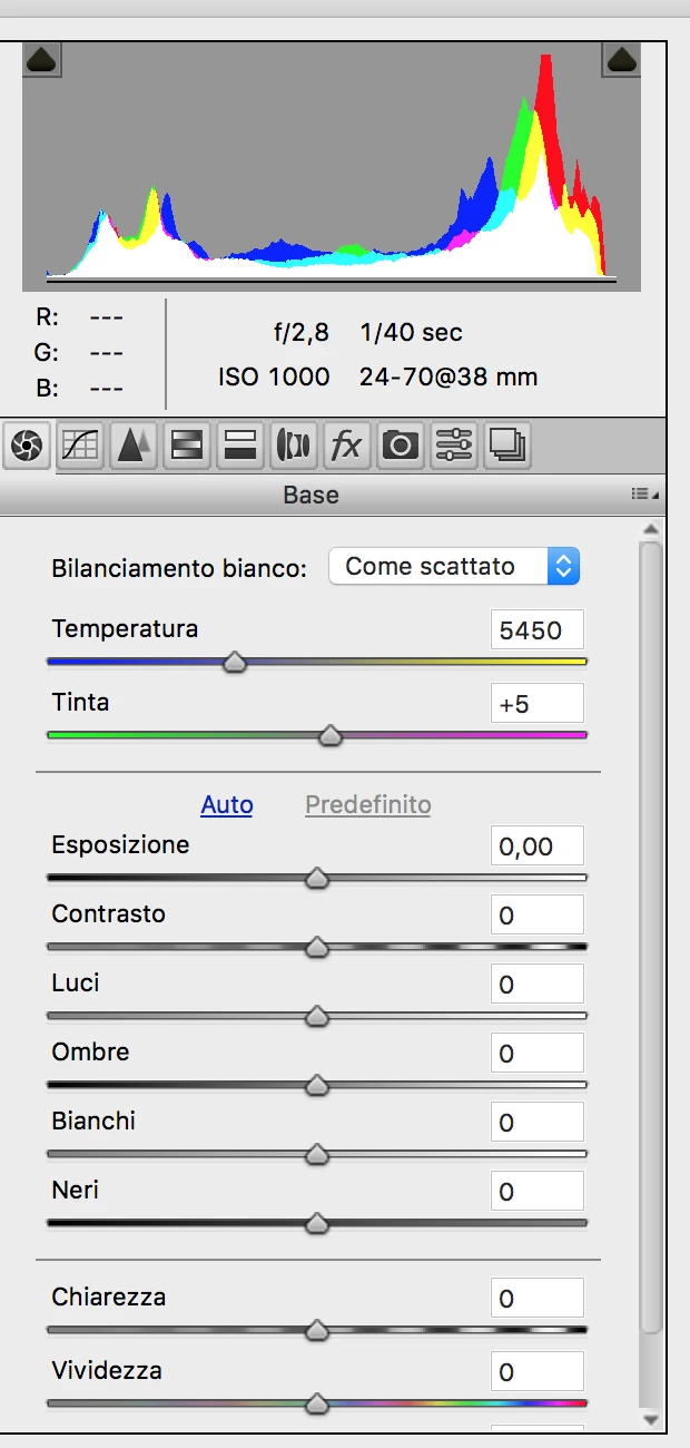 lezione sul bilanciamento del bianco