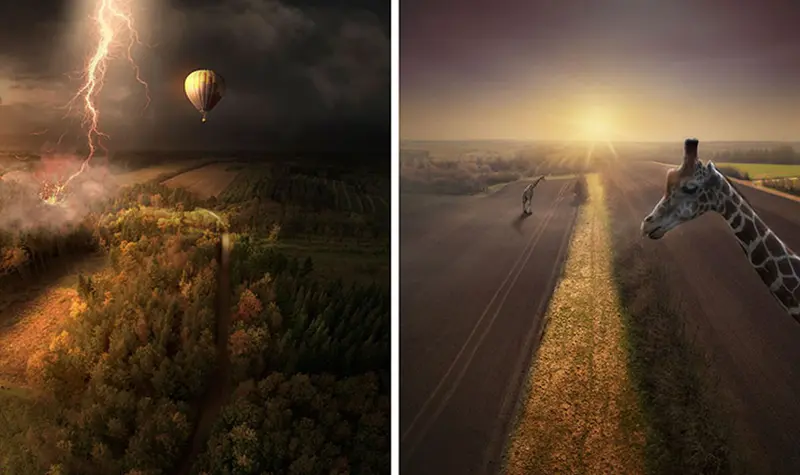 Il fotografo che trasforma foto aeree in mondi immaginari