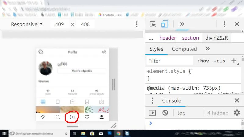 come caricare foto su instagram da pc