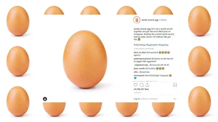 Le assurdità del web. Un uovo di gallina è la foto più seguita su Instagram