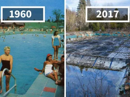 L'incredibile desolazione dei luoghi immortalati nelle cartoline degli anni 60